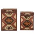Aztec Side Table - Set of 2 - Black - Storage Trunk