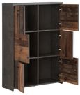 Best Grey Concrete Effect and Vintage Wood 6 Door Storage Cabinet