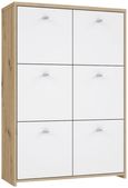 Best Oak and White 6 Door Storage Cabinet