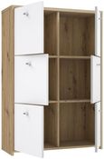 Best Oak and White 6 Door Storage Cabinet