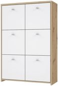 Best Oak and White 6 Door Storage Cabinet
