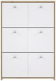 Best Oak and White 6 Door Storage Cabinet
