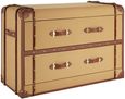 Columbus Cabinet - 2 Drawer - Canvas with Leather Trim