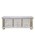Jenbach Storage Trunk - Distressed White Carved - Mango Wood