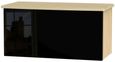 Knightsbridge Black Gloss and Light Oak Blanket Box