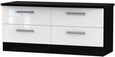 Knightsbridge White Gloss and Black Bed Box