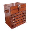 Mysore Handcrafted Cognac Jewellery Box with 5 Sections