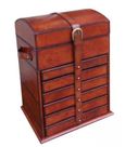 Mysore Handcrafted Cognac Tall Jewellery Box with 5 Sections