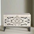Quintana Storage Trunk - Washed Carved - Mango Wood