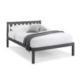 Luna Slatted Bed - 4ft 6in Double - Dark Grey