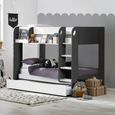 Mars Bunk Bed - Charcoal Oak with White Fabric