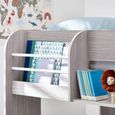 Mars Bunk Bed - Grey Oak with White Fabric