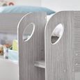 Mars Bunk Bed - Grey Oak with White Fabric