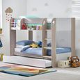 Mars Bunk Bed - Taupe with White Fabric