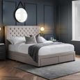 Wilton Deep Button Storage Bed - Grey Fabric - Sizes Available