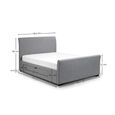 Capri Storage Bed - Light Grey Fabric - Sizes Available