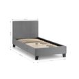 Rialto Bed - Grey Fabric - Sizes Available