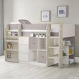 Saturn Midsleeper Bed - White and Taupe