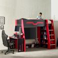 Eagle Gaming Highsleeper Bunk Bed - Black and Red