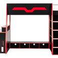 Eagle Gaming Highsleeper Bunk Bed - Black and Red