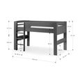 Pluto Midsleeper Bed - Dark Grey
