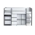 Saturn Midsleeper Bed - White and Grey