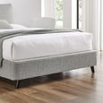 Luis Dove Grey Boucle Fabric Bed - 5ft King Size
