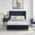 Posey Navy Blue Fabric Bed - Sizes Available