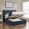 Posey Navy Blue Fabric Ottoman Bed - Sizes Available