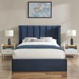 Posey Navy Blue Fabric Ottoman Bed - Sizes Available