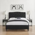 Roma Black Fabric Bed - Sizes Available