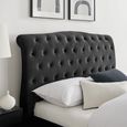 Roma Black Fabric Bed - Sizes Available