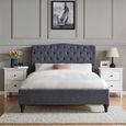Roma Dark Grey Fabric Bed - Sizes Available