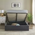 Roma Dark Grey Fabric Ottoman Bed - Sizes Available