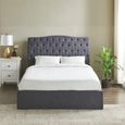 Roma Dark Grey Fabric Ottoman Bed - Sizes Available