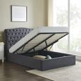 Roma Dark Grey Fabric Ottoman Bed - Sizes Available