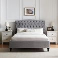 Roma Light Grey Fabric Bed - Sizes Available
