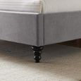 Roma Light Grey Fabric Bed - Sizes Available