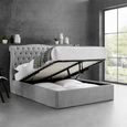Roma Light Grey Fabric Ottoman Bed - Sizes Available