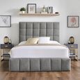 Stark Dove Grey Boucle Fabric Ottoman Bed - Sizes Available