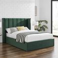 Posey Emerald Green Fabric Ottoman Bed - Sizes Available