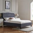 Roma Dark Grey Fabric Bed - Sizes Available