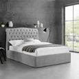 Roma Light Grey Fabric Ottoman Bed - Sizes Available