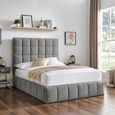 Stark Dove Grey Boucle Fabric Ottoman Bed - Sizes Available