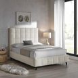 Stark Ivory Boucle Fabric Bed - Sizes Available
