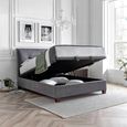 Accent Ottoman Storage Bed - Vogue Grey Fabric - Sizes Available