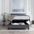 Accent Ottoman Storage Bed - Vogue Grey Fabric - Sizes Available