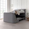Appleton Ottoman Storage TV Bed - Marbella Grey Fabric - Sizes Available