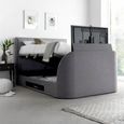 Falmer Ottoman Storage TV Bed - Marbella Grey Fabric - Sizes Available