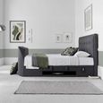 Falmer Ottoman Storage TV Bed - Pendle Slate Dark Grey Fabric - Sizes Available